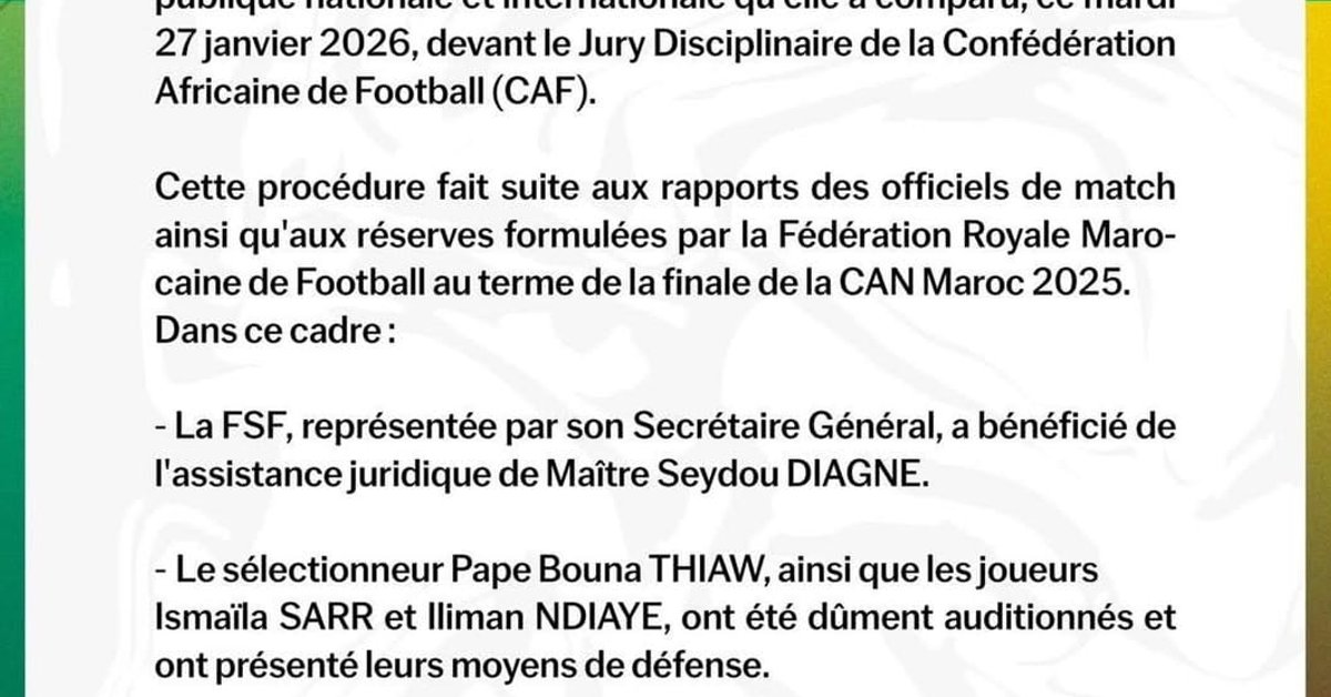 CAF Disciplinary Commission to Deliver Senegal Verdict Within 48 Hours